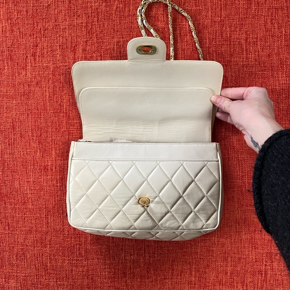 VTG Jay Herbert New York Quilted Leather Purse Bag Chain Strap Flap Made in USA - Picture 5 of 15